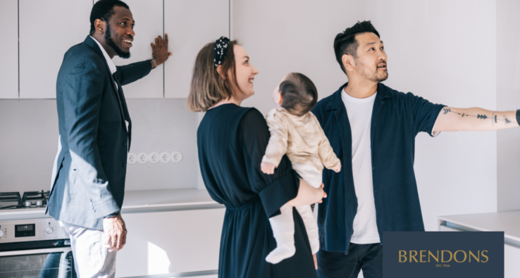 family viewing a property kitchen