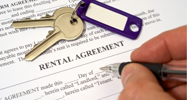 Rental agreement being signed